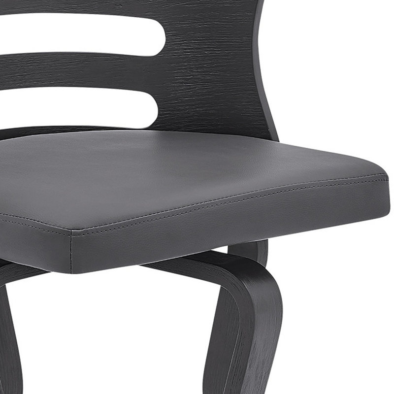 Chaise de bar pivotante en similicuir et bois manufacturé, Tabouret de comptoir (siège d'une hauteur de 25 p