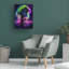 Art mural sur toile tendue - «Neon Oak Tree» de Wumples pour décor de salon, de chambre à coucher ou de bureau - 35 x 47