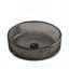 Vasque de salle de bain ronde en verre cristal noir transparent de 14 pouces avec rayures artistiques-136067987