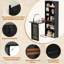 Armoire de bureau murale convertible pliable avec tableau noir et tablette latérale - Poste de travail multifonctionnel - Table d'écriture et unité de rangement-128836814