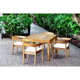 Bali Teak Square 4 - Person Outdoor Dining Set