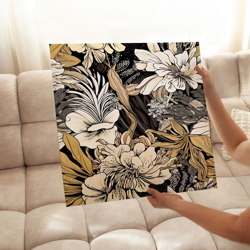 "Floral Luxe Flowers", reproduction d'art moderne sans cadre, H 10 po x l 10 po