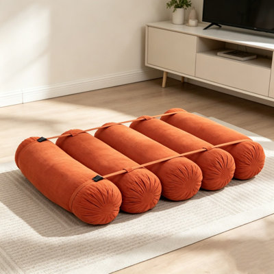 Canapé de sol relax en velours côtelé réglable, canapé de détente multiplace avec sangles ajustables pour de multiples configurations, pour salon, chambre et usage intérieur
