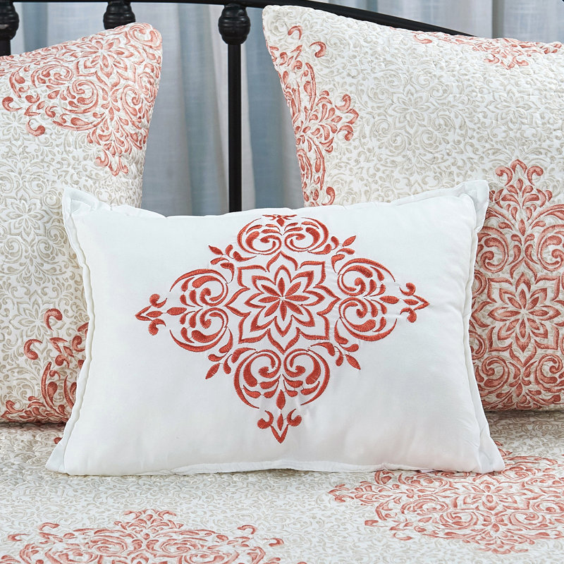 6 Piece Chelsea Daybed Bedspread Set, Coral
