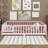 Full Size Floor Bed With Slats And Fence, Solid Wood Montessori Floor Bed With Door And Safety Guardrails For Kids-307831663