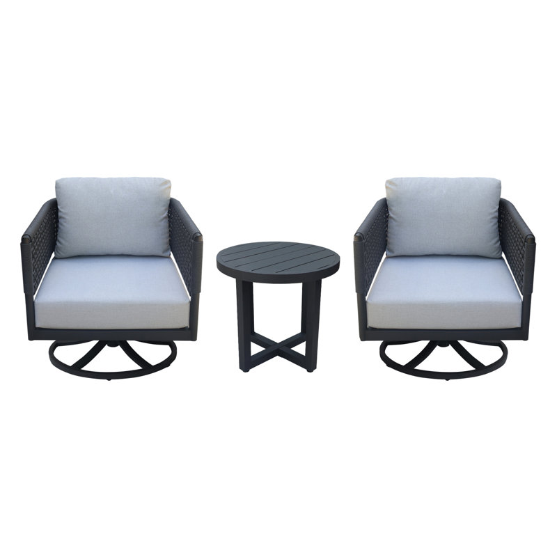 Olympic Swivel Lounge Chairs Set of Two with End Table