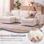 Canapé modulaire surdimensionné de 137,7 po à 3 places avec 2 repose-pieds mobiles et 2 tables d'appoint avec rangement-44833733-44833732