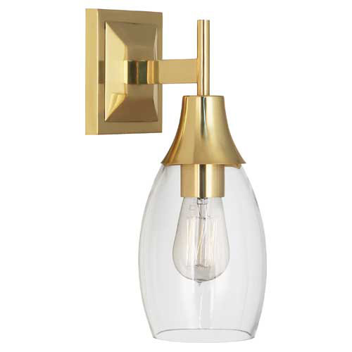Grace 1 - Light Armed Sconce, Modern Brass