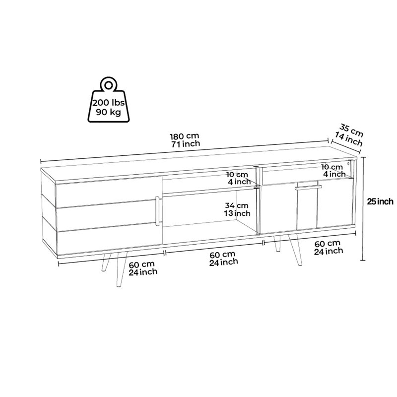 Termini 71'' TV Stand for Up to 80'' TVs