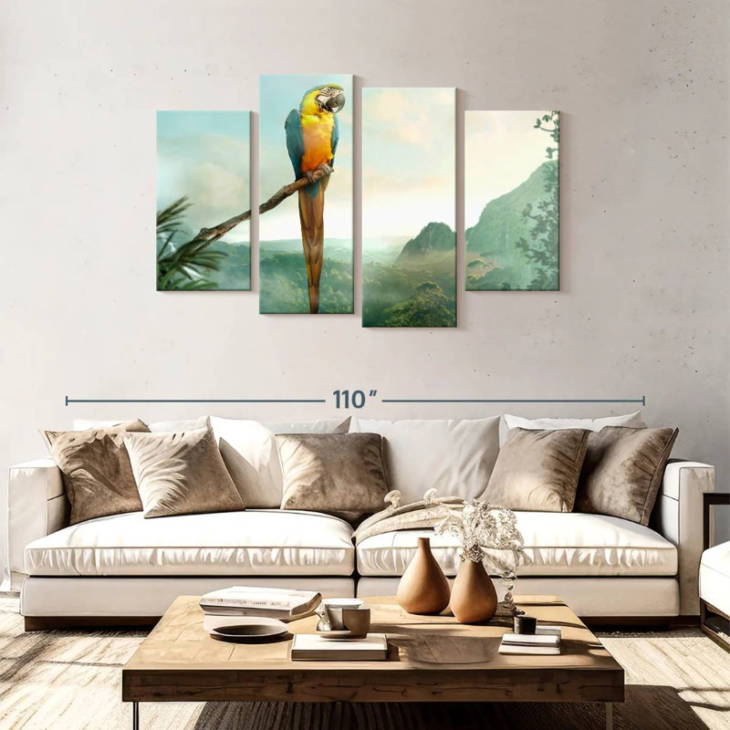 Brampt Blue And Gold Macaw, 48"H x 75"W