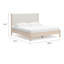 Lit très grand Mooran, revêtement en polyester blanc, bois brun clair-118778051-118778052
