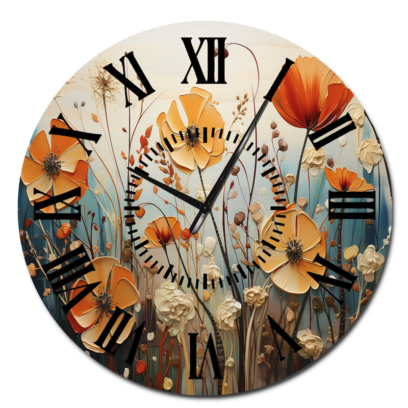 Horloge murale Orange, Surdimensionné