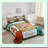 Happy Camper Geometric Grid Bedding Set - Full Size Rustic Farmhouse Comforter & Quilt Bedding for Travel Bunk RV Bed Decor. Includes 2 Colourful Pillowcases.