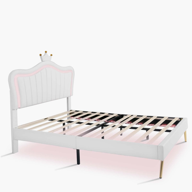 Lit plateforme, Double, Blanc