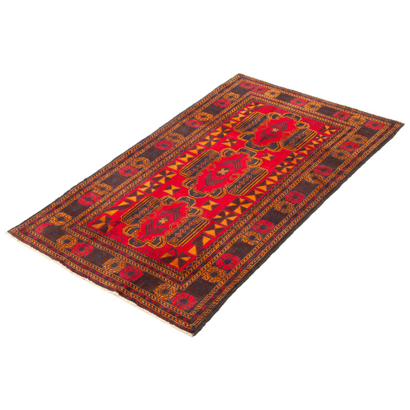 Tapis rouge Teimani 3 pi 7 po x 6 pi 4 po