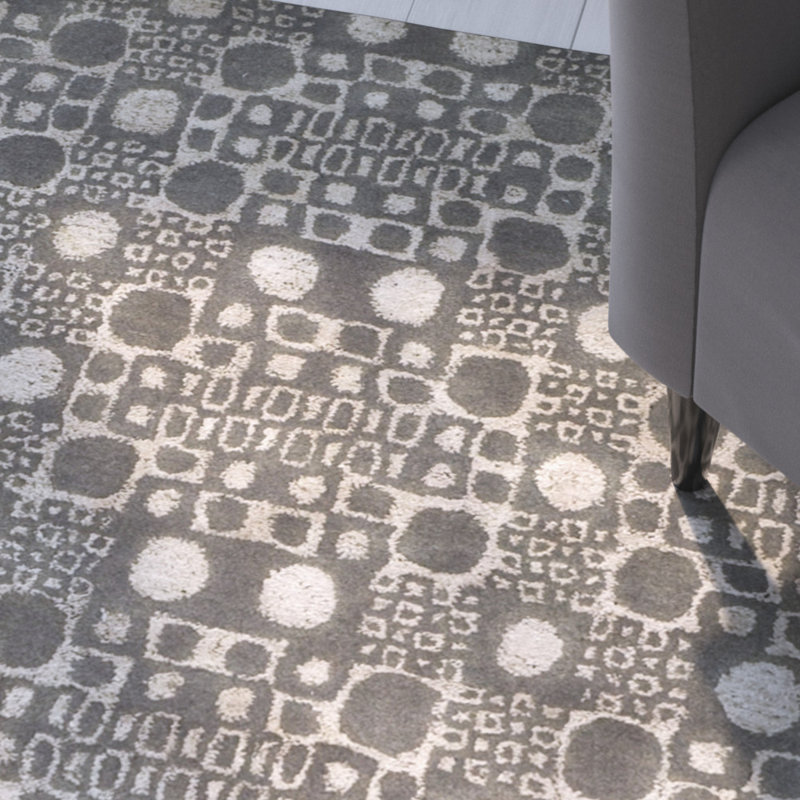 Tapis gris / crème Freda, Rectangle 7 pi 6 po x 9 pi 6 po