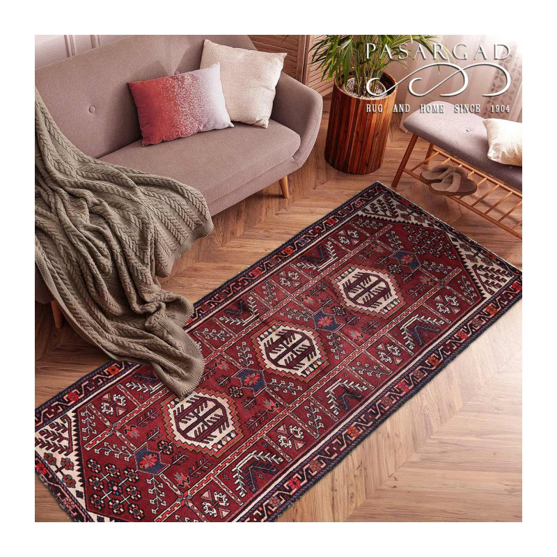 One-of-a-Kind 3'9"x9'9" Area Rug in Rust/Red/Beige