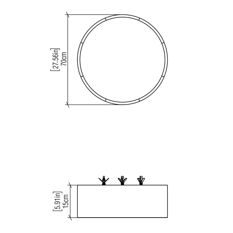 Cilíndrica 1 - Light LED Flush Mount, 5.85" H x 27.3" W x 27.3" D, Organic Cappuccino