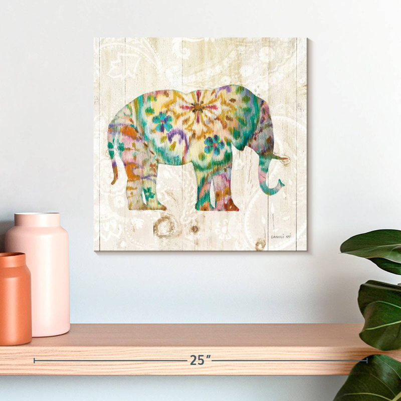 Éléphant Bramho Boho Paisley I, H 16 po x l 16 po