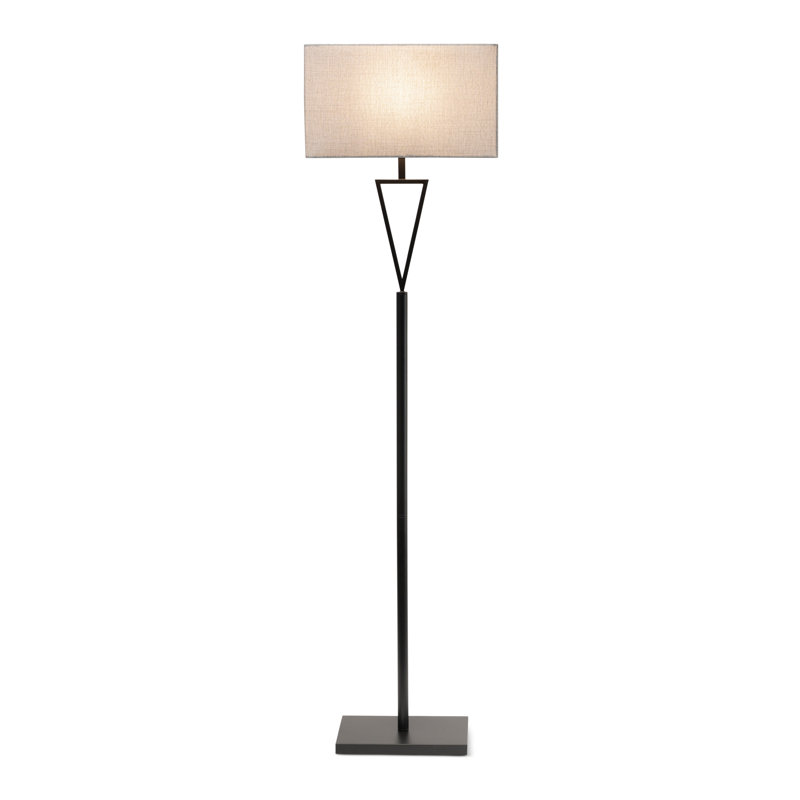 Sevastian 157cm Rectangle Slimline Floor Lamp, Powder Coated, Grey