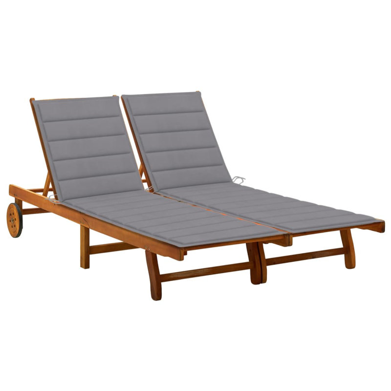Chaise longue simple 80 po avec coussins Faylee, Gris, Brun