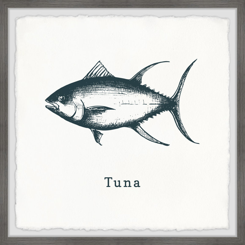 Tuna In White - Single Picture Frame Print, 81cm H x 81cm W x 3.81cm D