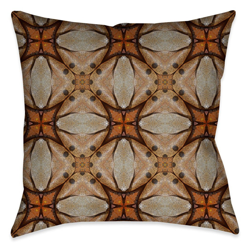 Magnolia Leaves Geometric Reversible Throw Pillow