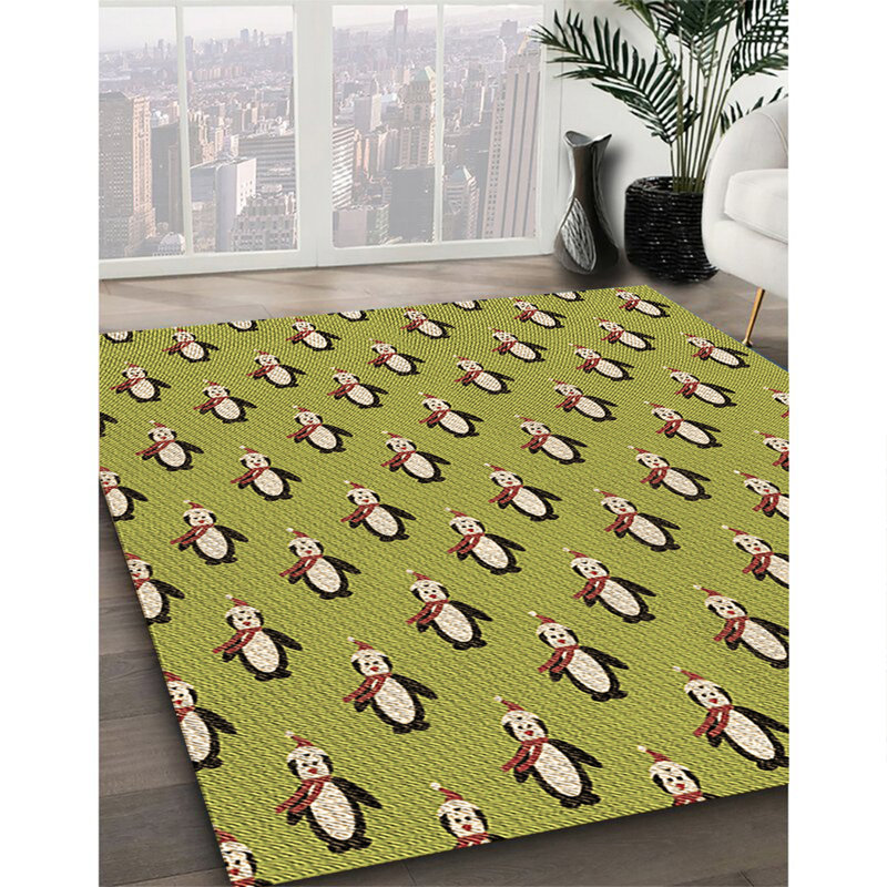 Tapis brun rectangulaire tissé à la machine 5 pi x 8 pi
