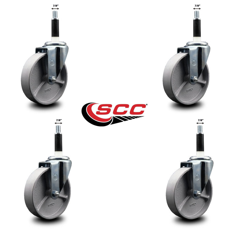 Ensemble de roulettes extensibles semi-pivotantes 7/8 pouces SCC