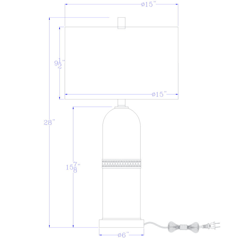 Ensemble de 2 lampes de table en verre transparent en forme d'ogive, 71 cm de hauteur, fini antique