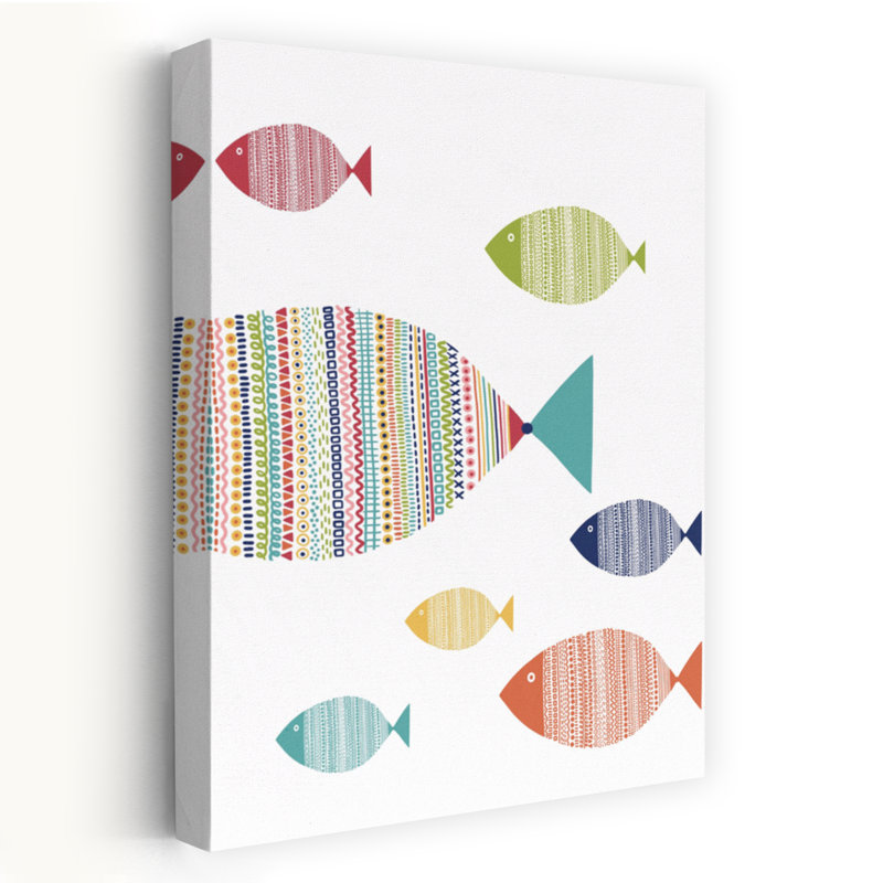 Illustration de poisson abstrait, 24" H x 16" W