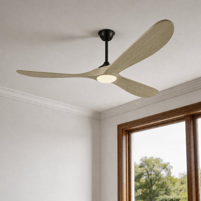 3-Blade Modern Classic Ceiling Fan with Remote Control & LED Light Kit Included