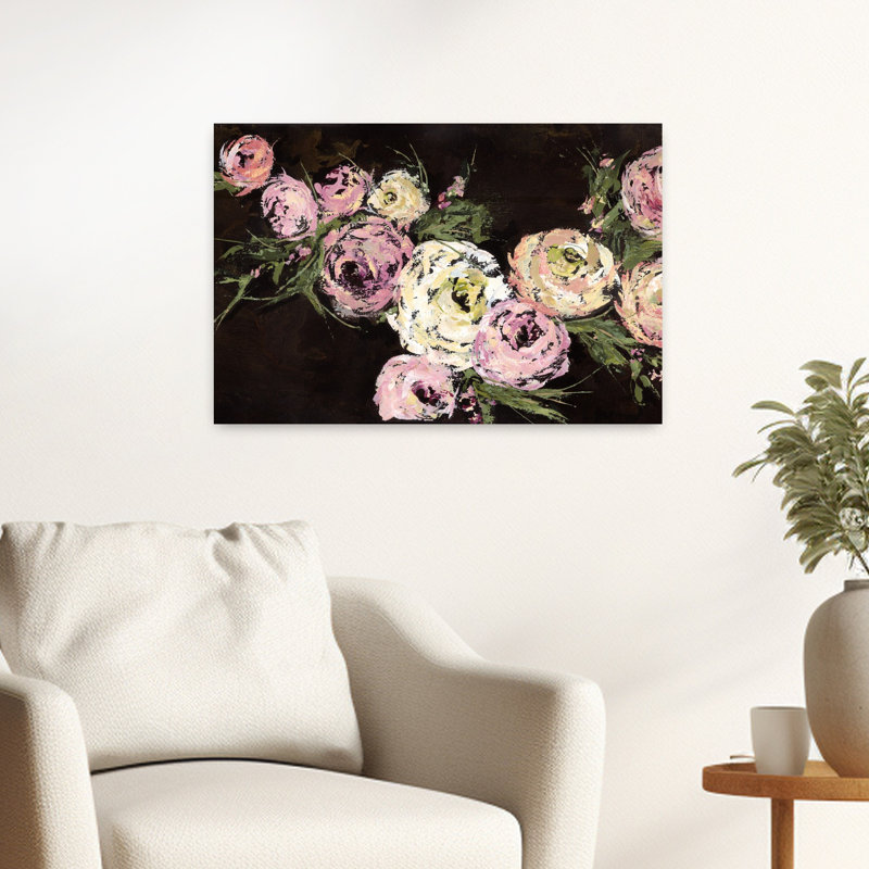 Art contemporain de fleur de rose, H 24 po x l 16 po