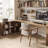 Tan Rectangular Solid Wood desks-107394636-107394639