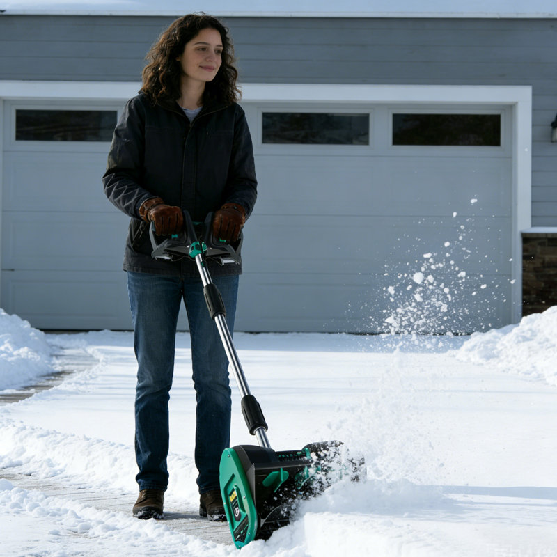 30.5cm Electric Snow Blower, Snow Shovel, Battery Powered Snow Blower with 12A Brushless Motor, 17 ft Throw Distance for Driveway, Sidewalk, Walkway