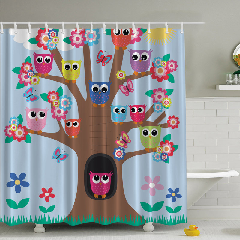 Rideau de douche simple Owl Friends
