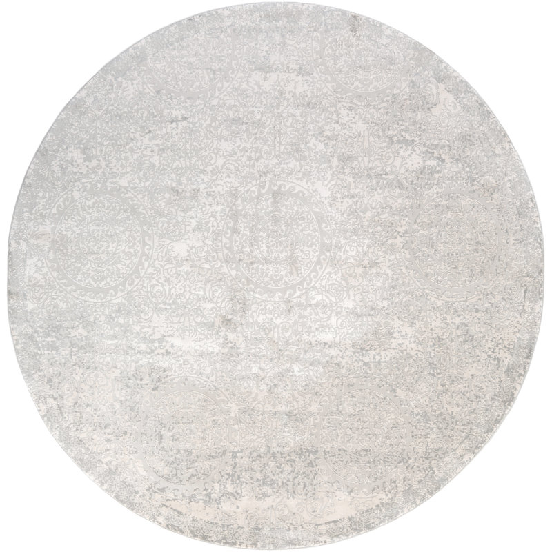 Schreffler Viscose Abstract Indoor Rug, Round 7'10"