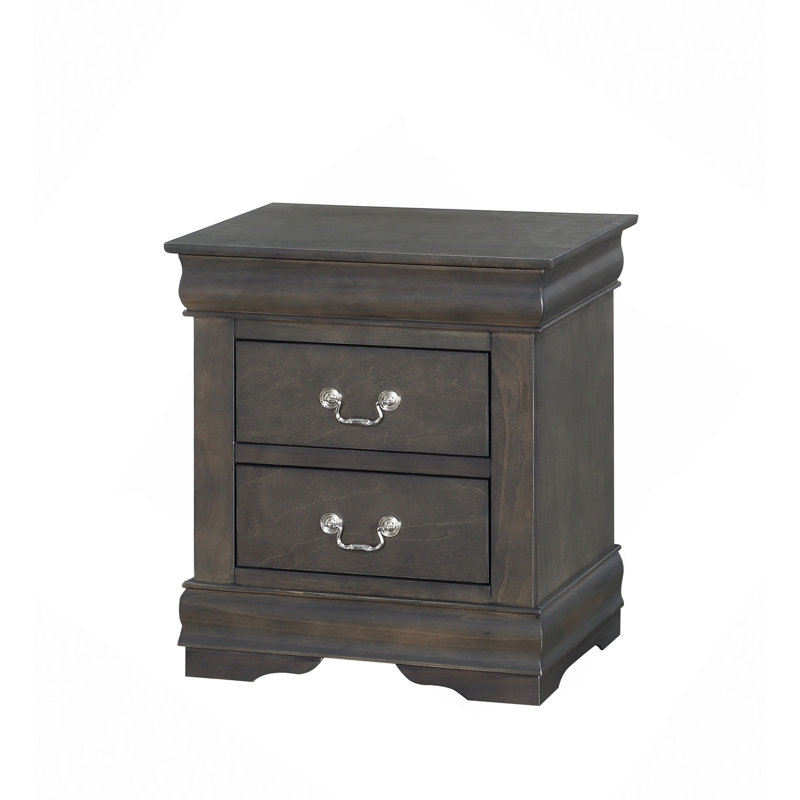 Louis Philippe Nightstand, Dark Gray