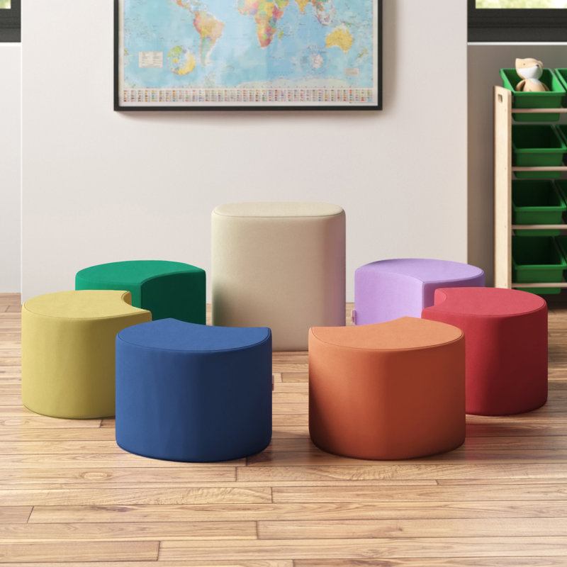SoftScape Crescent Seating Set, 7 Piece, Yellow/Orange/Purple/Blue/Green/Beige
