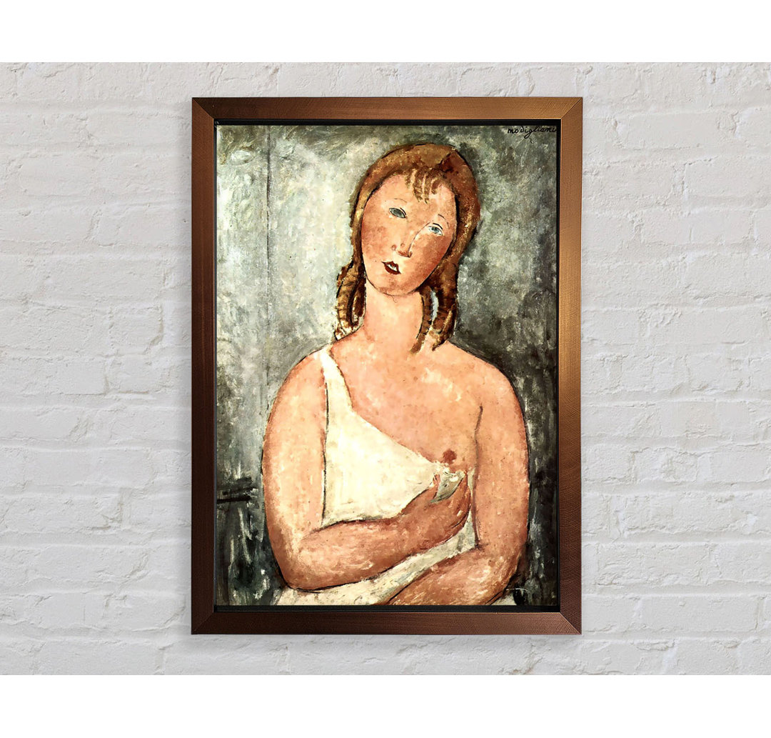 Mädchen im Hemd von Amedeo Modigliani - Einzelne Bilderrahmen Kunstdrucke