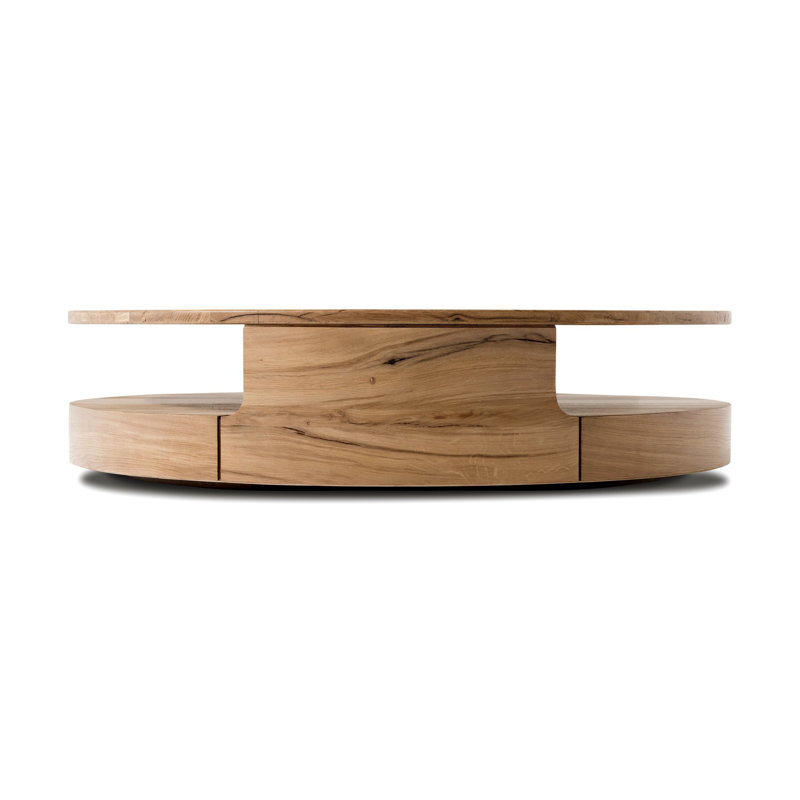Matheus Solid Wood Coffee Table, Natural Reclaimed French Oak
