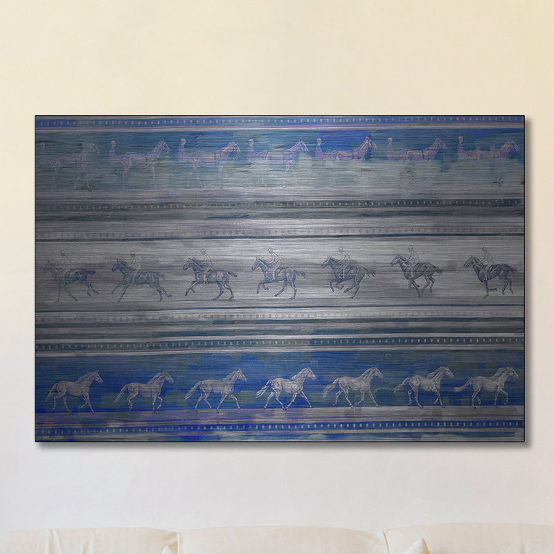 «On And Off Horses», reproduction d'art sur aluminium brossé, 40 po x 60 po