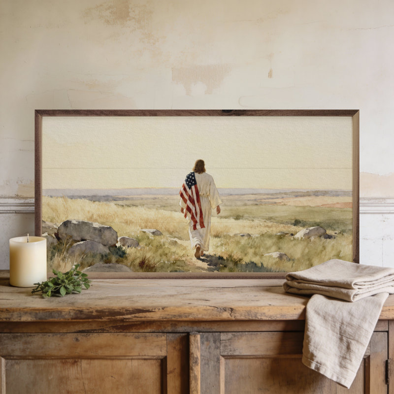 Faith And Freedom Jesus Rocky Pasture, H 8 po x l 16 po