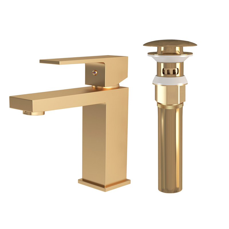 Faucetpopup301 Bathroom Faucet with Drain Assembly, Brushed Gold