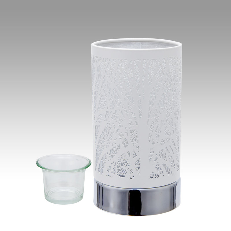 Lampe tactile 7 po avec chauffe-huile / cire - style forêt blanche