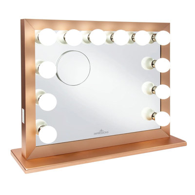 Très grand miroir de coiffeuse Hollywood avec lumières 12 lumières DEL avec verre magnétique 5X