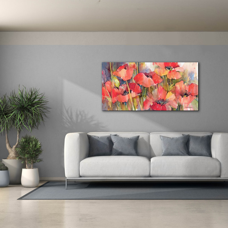 Art mural sur toile Winston Porter «Red & Redder» par Annelein Beukenkamp, H 30 po x l 60 po x P 1,5 po