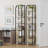 Bookshelf Bookcase Narrow Bookcase Shelf Organizer with Steel Frame for Study Living Room Bedroom Kitchen Home Office Industrial Bookshelf 6-Tier Greige/Black-1285740285