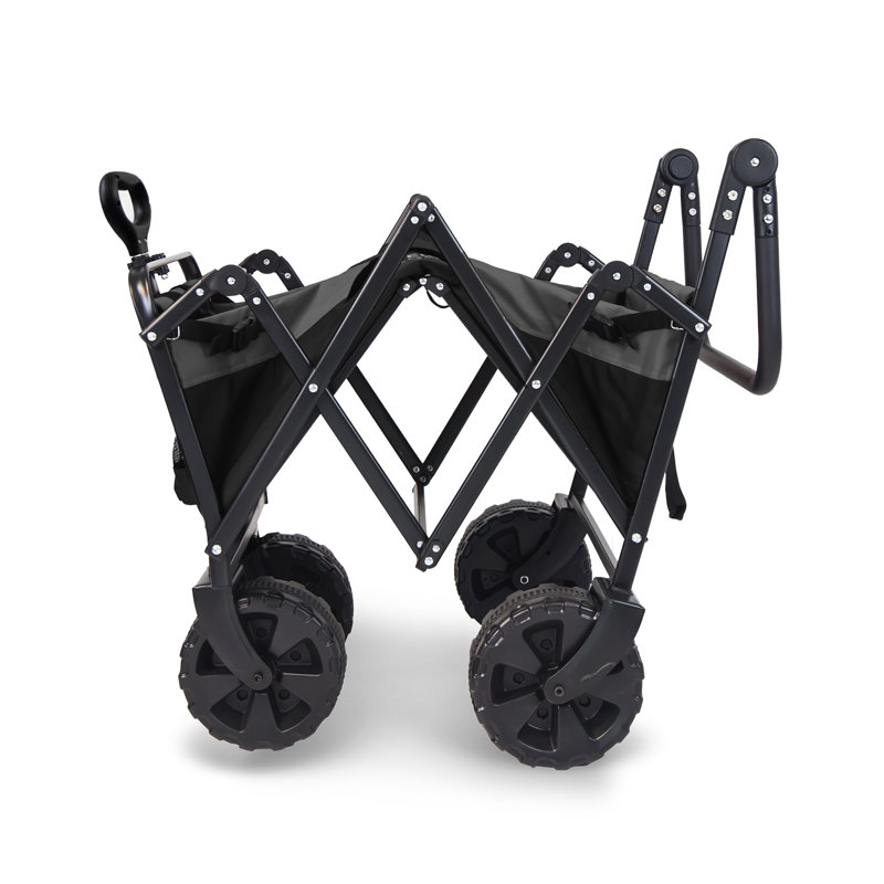 Wonderfold S2 Push & Pull Folding Wagon With Beach Tire - Black