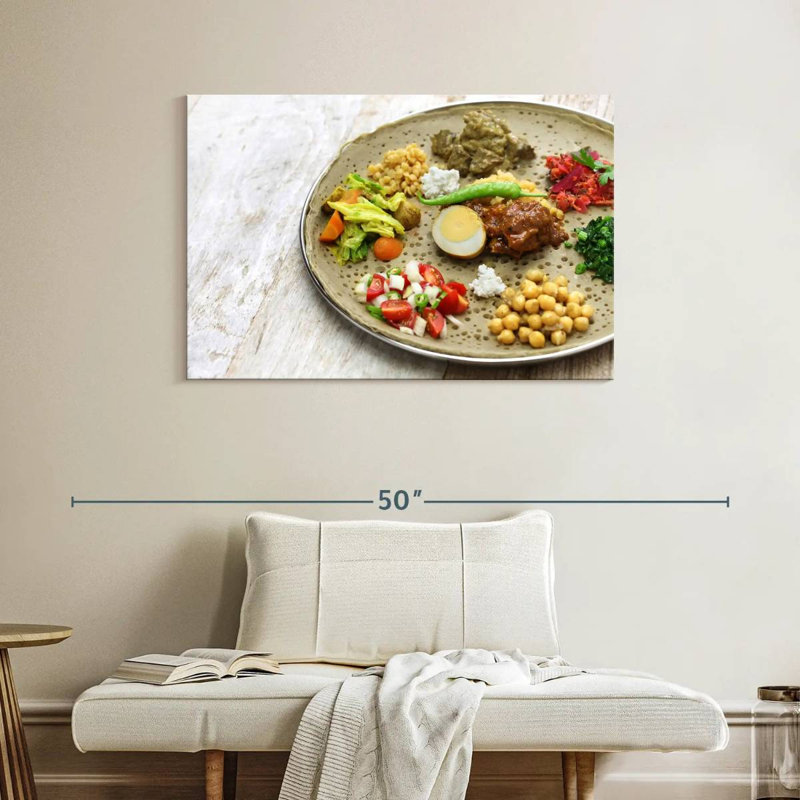 Ethiopian Vegetarian Cuisine, 26" H x 39" W